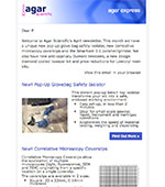Agar Express April 2019 - A unique new pop-up glove-bag, new correlative microscopy coverslips, the Smartlam 3.0 Polisher/Grinder & more...