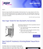 Agar Express January 2019 - New Non-Ducted fume cabinets, Auto Micro-Slicers and more...