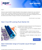 Agar Express October 2018 - Discover our new range of Cryo Pucks, Dewars & more&hellip;