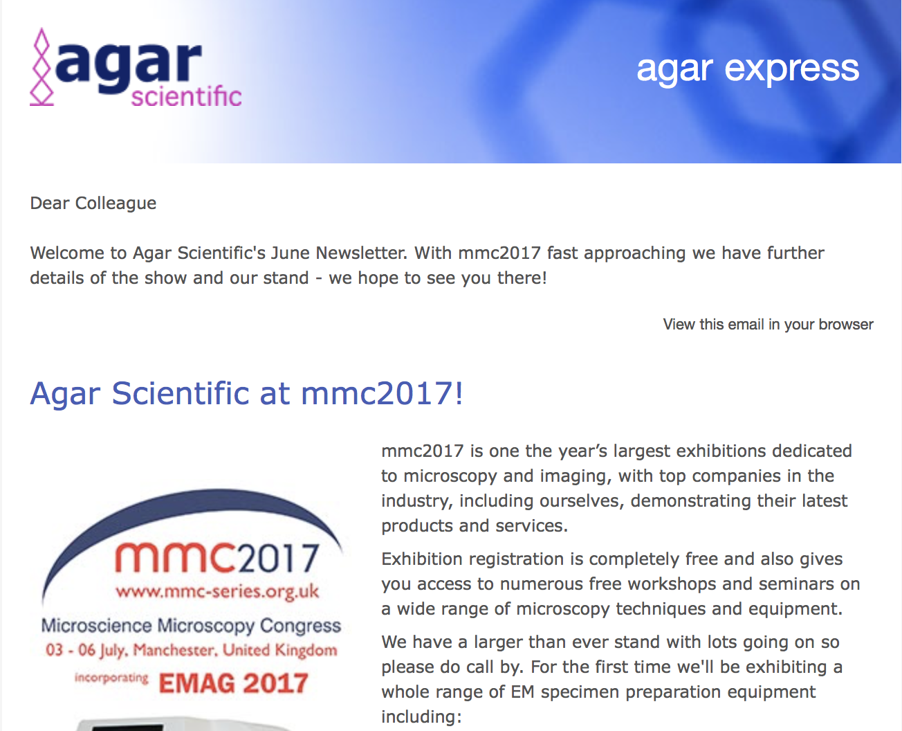 Agar Express June 2017 - mmc2017 approaches!
