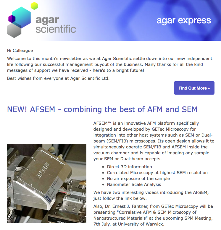 Agar Express June 2016 - introducing AFSEM, combining the best of AFM & SEM and more…