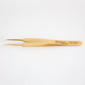 Gold plated tweezers - Angled, extra fine tips