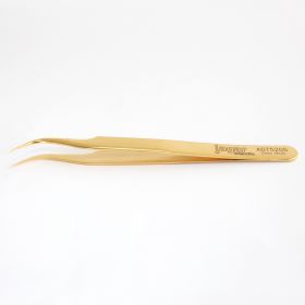 Gold plated tweezers -  Very fine, curved tips