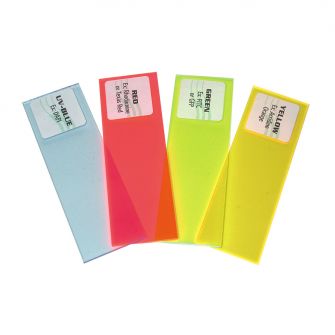 Fluorescence Reference set of 4 Slides (Blue, Green, Yellow, and Red)