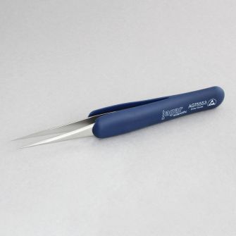 ESD Soft Grip Tweezers, 125mm, Extra Sharp Tips