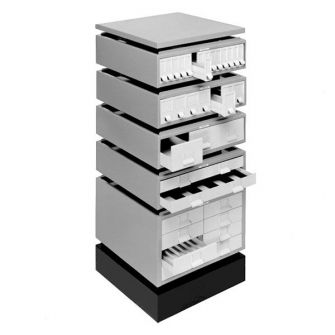 Slide storage cabinet