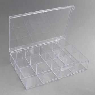 Clear Plastic Box, 12 compartments