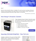 Agar Express February 2019 - New design Ultrasonic Cleaners, the new Aquadag formula and more...