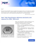 Agar Express September 2018 - new retainers for High Mag EM reference standards, 10 & 20nm Silicon Nitride membranes & more&hellip;